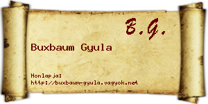 Buxbaum Gyula névjegykártya